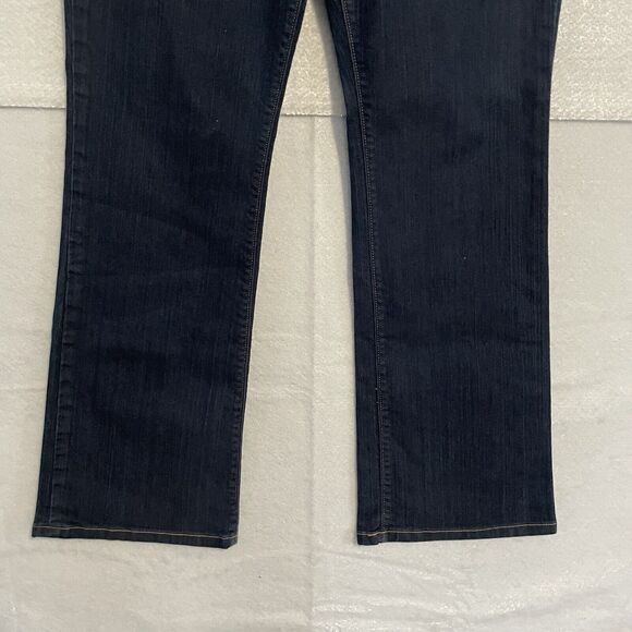 LOFT FACTORY Jeans Size 14 Blue Dark Wash ORIGINAL BOOTCUT Stretch Denim - Picture 4 of 11